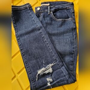 Levi Blue Distressed Women's Jeans